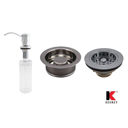 Keeney Mfg Basics Strainer and Garbage Disposal Kitchen Kit, Polished Chrome KITK5445CPGD